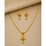 Elegant Traditional Teardrop Pendant Necklace Set with Matching Drop Earrings for Women