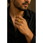 Rajwada Trinity Gold Statement Ring for Men