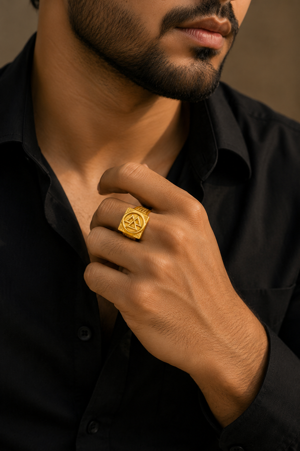Royal Dynasty Triangle Signet Ring For Men