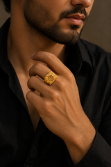 Royal Dynasty Hexagon Signet Ring For Men