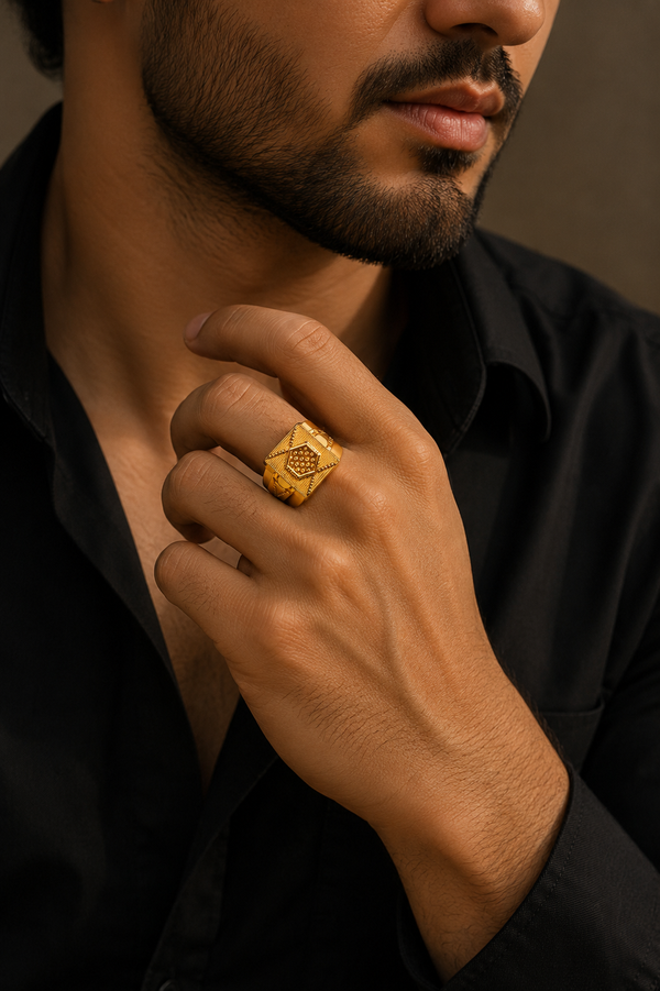Royal Dynasty Hexagon Signet Ring For Men