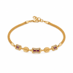 Imperial Ruby Baguette Link Bracelet for Women & Girls