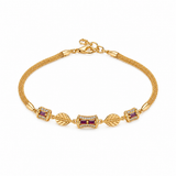 Imperial Ruby Baguette Link Bracelet for Women & Girls