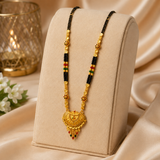 Traditional Black Bead Mangalsutra with Ornamental Heritage Pendant
