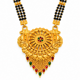 Premium Bridal Mangalsutra with Intricate Floral Medallion Pendant