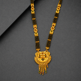 Traditional Long Black Bead Mangalsutra for Women with Heritage Multicolor Designer