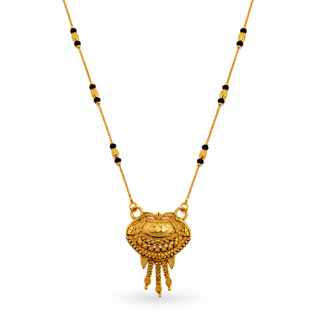 Traditional Mangalsutra Necklace with Black Bead Chain