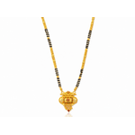 NXGOLD Traditional Multi-Strand Black Bead Mangalsutra with Antique Barrel Pendant