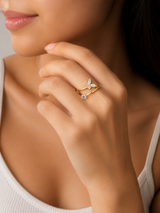 NXGOLD Bloom Spark CZ Open Ring for Women