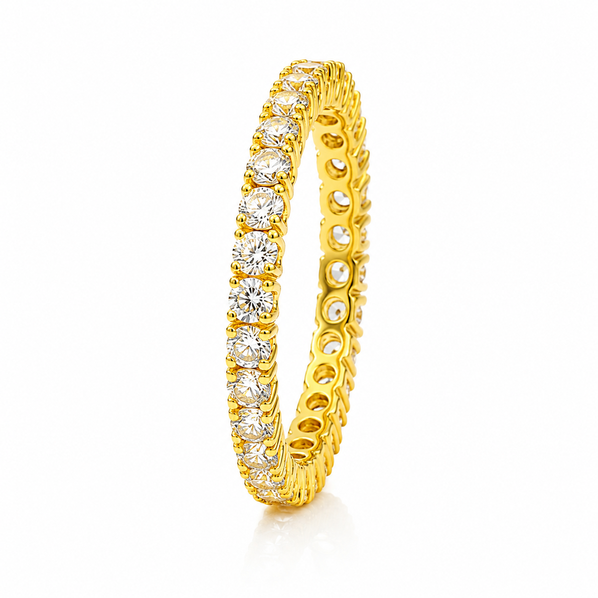 NXGOLD Full Eternity Cubic Zirconia Band Ring for Women