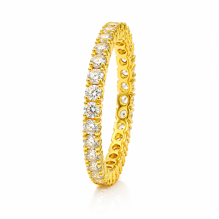 NXGOLD Full Eternity Cubic Zirconia Band Ring for Women