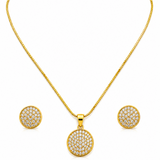 NXGOLD Round Stone Pendant Necklace Set for Women