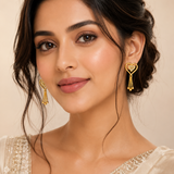 Heart Tassel Stud Earrings for Women