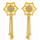NXGOLD Star Charm Tassel Crystal Earrings