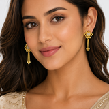 NXGOLD Star Charm Tassel Crystal Earrings