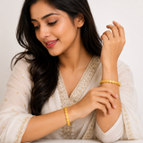 NXGOLD Hexagon Design Gold Bangles For Women