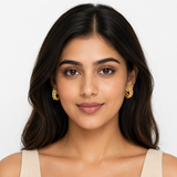 NXGOLD Luxe Crystal Cluster Gold-Toned Huggie Hoop Earrings for Women