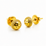 NXGOLD Textured Round Gold-Toned Stud Earrings for Women