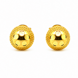 GoldNX Textured Gold-Toned Round Stud Earrings for Women