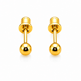 NXGOLD Minimalist Gold-Toned Ball Stud Earrings for Women