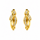 Twisted Crystal Gold-Toned Hoop Earrings for Women