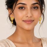 NXGOLD Blossom Spark Crystal Drop Earrings
