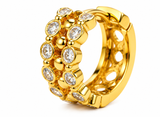 NXGOLD Luxe Crystal Cluster Gold-Toned Huggie Hoop Earrings for Women