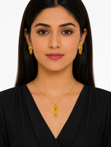 NXGOLD Signature Ruby Elegance Necklace & Earrings Set