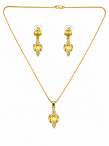 NXGOLD Luxe Crystal Bloom Pendant Necklace & Earrings Set