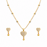 Luxe Crystal Heart Pendant & Matching Earrings Set