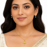 Triangle Sparkle Pendant Necklace Set for Women