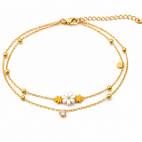 NXGOLD Double Layer Daisy Charm Bracelet for Women
