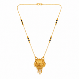NXGOLD Ethnic Black Bead Mangalsutra with Antique Pendant