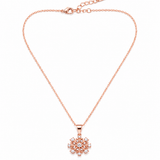 Dazzling Rose Gold Crystal Snowflake Pendant Necklace for Women