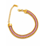 NXGOLD Designer Pink Cubic Zirconia Bracelet for Girls & Women