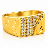 Premium Men’s Ring with Micro CZ Stone Cluster