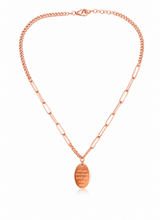 Elegant Rose Gold Engraved Oval Pendant Necklace for Women