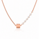Elegant Rose Gold Pearl Accent Pendant Necklace for Women