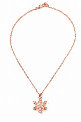Elegant Rose Gold Snowflake Spinner Pendant Necklace for Women