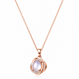 Classic Rose Gold Finish Pendant Necklace for Women