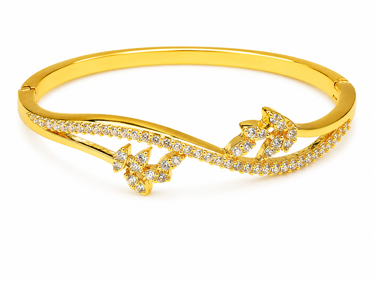 Butterfly Crystal Open Bracelet for Women & Girls