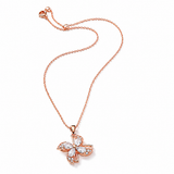 Elegant Rose Gold Butterfly Crystal Pendant Necklace for Women
