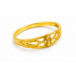 NXGOLD Floral Cutwork Textured Gold Ring
