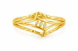NXGOLD Geometric Triple Band Gold Ring