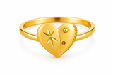 NXGOLD Golden Heart Charm Ring