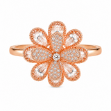 Luxury Blossom 360° Spin Ring with Premium Cubic Zirconia
