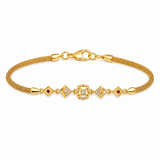 Premium Royal Ruby Geometric CZ Charm Bracelet for Women & Girls