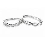 His & Hers Stainless Steel Infinity Couple Ring Set