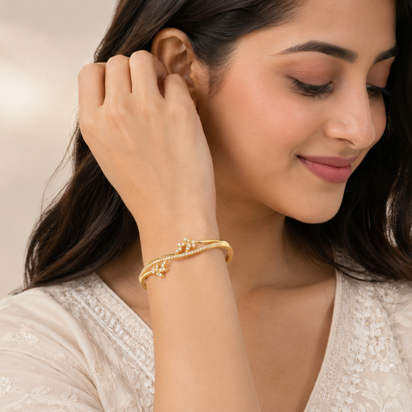 Butterfly Crystal Open Bracelet for Women & Girls
