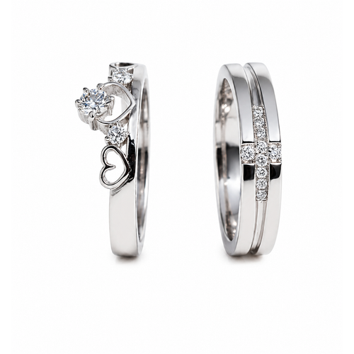 His & Hers Stainless Steel Couple Adjustable Matching Ring Set